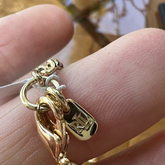 Lauren Ralph Lauren Gold-Tone Stone Baguette Chain Link Bracelet - Picture 5 of 7